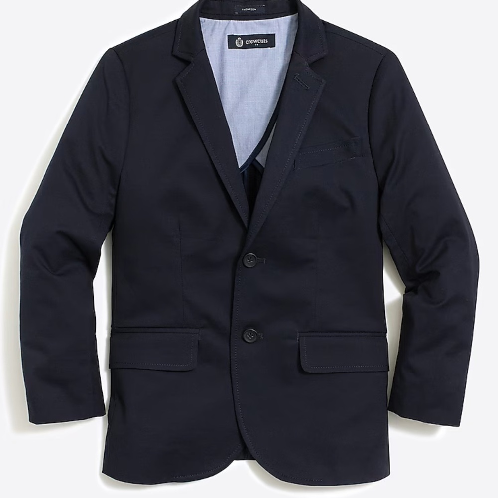 JCrew Factory crewcuts boys size 12 Thompson suit jacket/pants flex chino (navy)